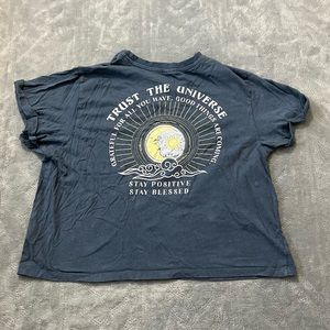 Moon Sun Distressed Crop Top